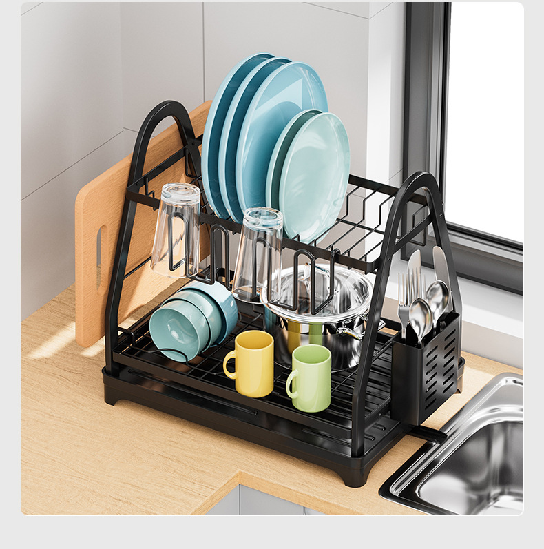 Multifunctional Chopsticks Draining Rack and Dish Organizer for Kitchen Countertops Home Use-Cross-Border Storage for Bowls