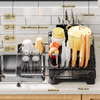 Black Extendable Dish Rack Sink Drying Dish Drainer for Kitchen Counter Dish Strainer with Utensil Holder