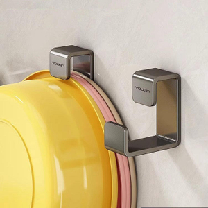 Bathroom Washbasin Hooks Wall Mounted Adhesive Hooks Stainless Steel Washbasin Shelf