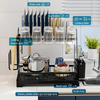 Kitchen Countertop Double Large Capacity Dish Rack Drainer Shelf Easy Assembly