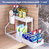 Double-Tier Plastic PP Standing Type Under-Sink Organizer for Kitchen and Bathroom Multi-Purpose Sundries Holder