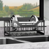 No-Hole Household Kitchen Countertop Sponge Draining Storage Rack Towel Bar + Hanging Stickers