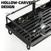 Kitchen Shelf With Rod Rag Towel Drainage Rack Storage Rack