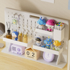 PVC Plastic Pegboard Shelf Standing Type Desktop Organizer Set for Living Room for Office Sundries Storage