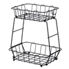 Kitchen Double Countertop Water Fruit Vegetable Rack Storage Basket Snack Holder and Storage Rack Basket
