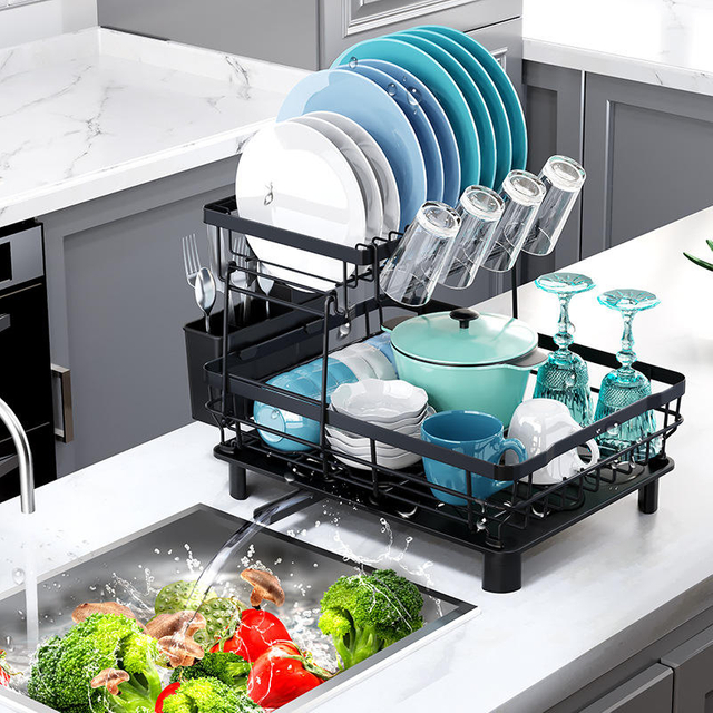 Kitchen Household Multifunctional Bowl and Dish Drainer Storage Organizer Shelf