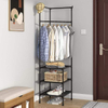 Coat Rack Freestanding Closet Organizer 3 Storage Shelves, Corner Storage Organizer