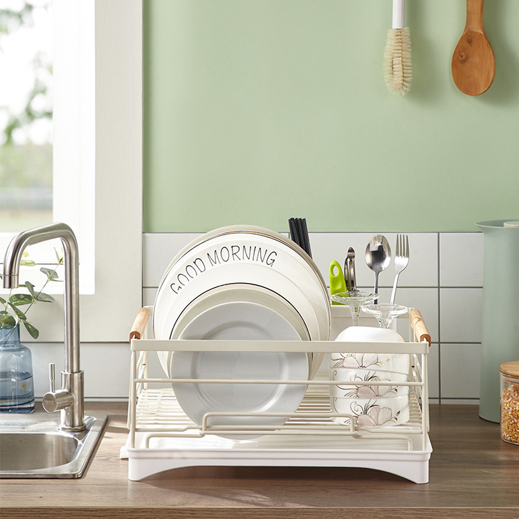 Kitchen Factory Direct Single-Tier Stainless Steel Dish Draining Storage Rack Holder