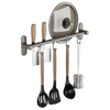 Gunmetal Gray Kitchen Storage Hooks Space Aluminum Wall Mounted Shelf