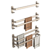 Multi-Tier Stainless Steel Bathroom Railing Wall Storage Grey Bathroom Towel Racks
