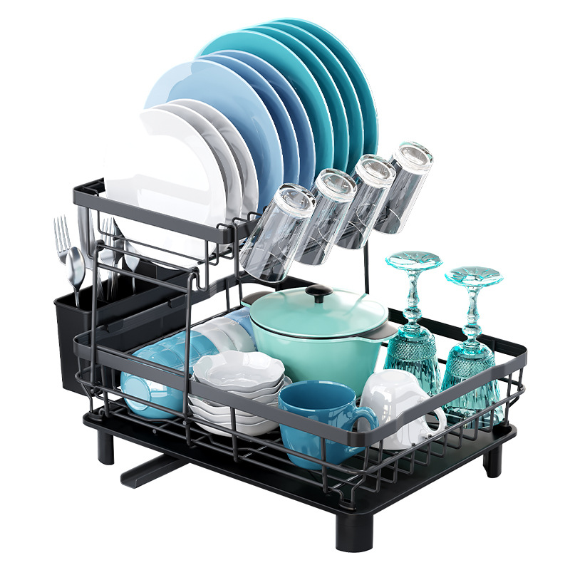 Kitchen Household Multifunctional Bowl and Dish Drainer Storage Organizer Shelf
