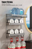 Store Hot Sale Bathroom Multi-Tier Organizer Metal No-Punch Towel Rack