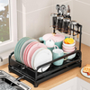 Wrought Iron Kitchen Storage Rack Standing Dish Drying Drainer Cups Utensils Organizer Sink Side Cross-Border Holder Cutlery