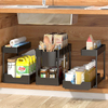 Dual-Tier Plastic Standing Type Under Sink Organizer for Kitchen and Bathroom Multi-Purpose Sundries Storage