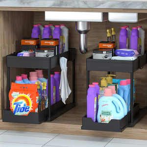Multi-Purpose Under Sink Organizers and Storage for Bathroom Kitchen