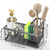 Single-Tier Standing Type Kitchen Sink Caddy Dish Sponge Organizer with Divider Easy Installation Kitchen Sink Organizer