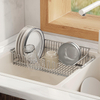 Sink Dish Drainer Rack 304 Stainless Steel Dish Drying Rack Organizer with Stainless Steel Utensil Rack