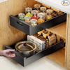 Pull Out Cabinet Organizer Adhesive Wide Sturdy Carbon Steel Pull Out Drawers for Cabinets