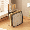 Multifunctional Cutting Board and Knife Drying Rack Kitchen Countertop Pot Lids Organizer Knife Block Holder With Drain Tray