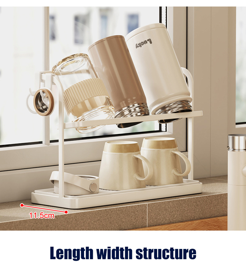 Vertical Bottle Drying Rack with Tray Cup Drying Rack Household Storage Rack Glass Cup Holder
