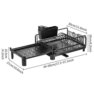 Hot Selling Multi-functional Dish Rack Black Kitchen Accessories Storage Holders & Racks Multifunction Kitchen Organizers Morden
