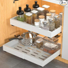 Heavy Duty Expandable Pull-out Storage Box Drawer Organizer Kitchen Cabinet Storage with Adhesive Film Slide Metal Material