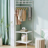 Metal Corner Hanging Clothes Rack 4 Tier Bedroom Shelf Assembly Floor Shoe Rack