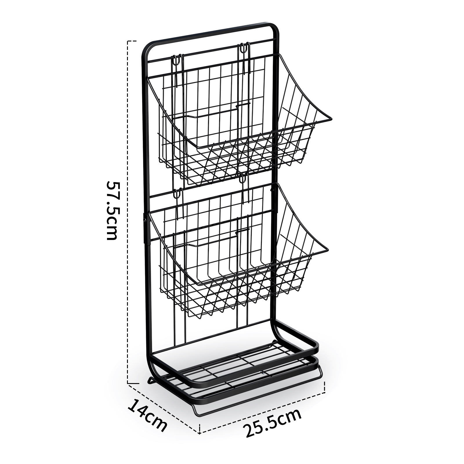 Multi-Layer Wrought Iron Kitchen Shelves Standing Type for Home Water Fruit Vegetable Baskets Snacks Toys Storage
