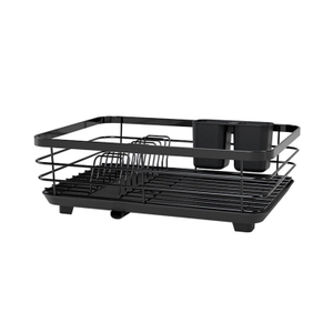 Metal Wire Kitchen Countertop Tableware Storage Rack Single-layer Black Over Sink Dish Rack Kitchen Accessories Customized Logo