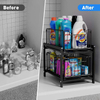 2 Tier Basket Drawer Organizer, Pull Out Under Sink Cabinets , Metal Home Organizer Shelf for Bathroom or Kitchen