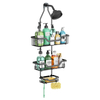 Shower Caddy Hanging, Anti-Swing Shower Caddy Over Shower Head Hanging Bathroom Shelves with Hooks and Soap Holder