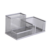 Pen Holder Desk Organizers Pencil Holder for Desk Black, 3 Compartments Metal Office Supply Organizer