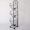 3 Tier Laundry Basket With Wheels Wire Metal Sorter Storage Trolley With Removable Hamper for Organizing Clothes
