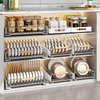 Kitchen Dish Drainer Cabinet Pull-out Organizer Large Capacity Tableware Storage Storage Holders & Racks Customized Logo