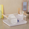 Single-Tier Stainless Steel Kitchen Rack Dish Drainer Tray Sink Drying Standing Type Storage Rack Bowl