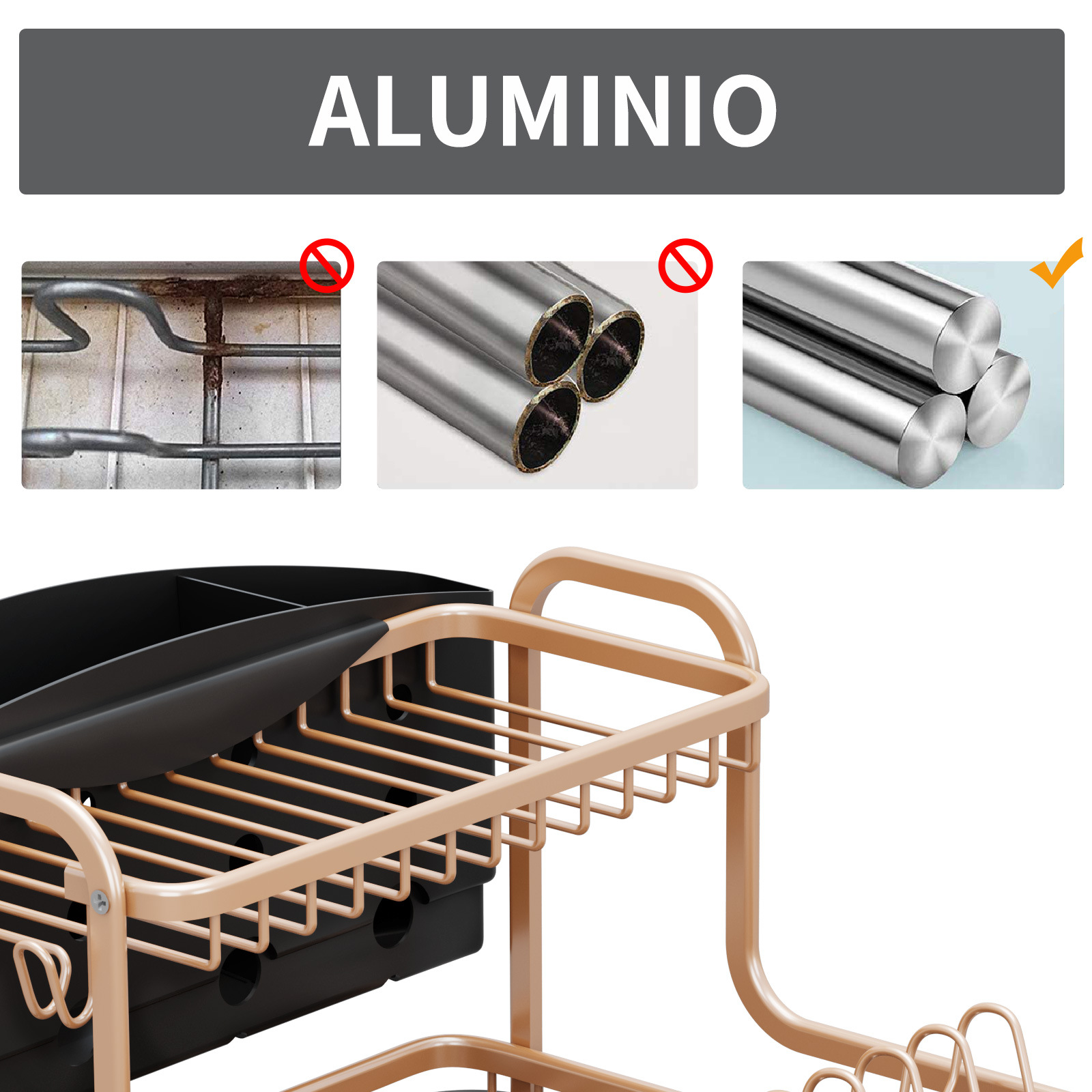 Multifunctional Kitchen Countertop Organizer Double Storage Rack Dish Chopsticks Draining Racks Single Holder Cutlery Dishes