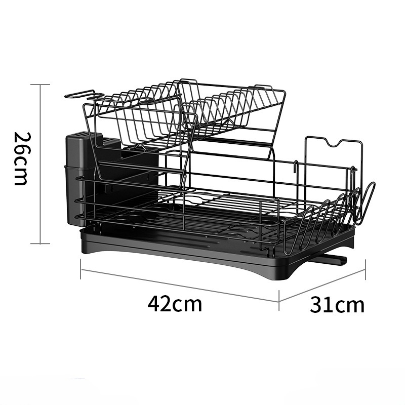 Multifunctional Cross Border Double Dish Drainer Storage Rack Household Kitchen Cup Holder