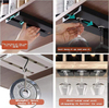 Plastic Wine Glass Holder 2 Pack Wine Glass Rack - Punch-free Under Cabinet Stemware Wine Glass Holder