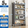 5 Tier Pantry Storage Cabinet with Microwave for Kitchen Garage Living Room for Clothing Tool Organization Baker Racks Included
