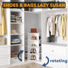4-Tier White Shoe Rack Storage Round Carousel Vertical Handbag Rotate Closet Organization