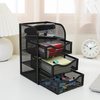 Mesh Desk Supplies Organizer with 3 Drawer Office Desktop Organizers and Accessories Stationery Caddy