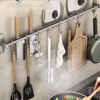 Gunmetal Gray Kitchen Storage Hooks Space Aluminum Wall Mounted Shelf