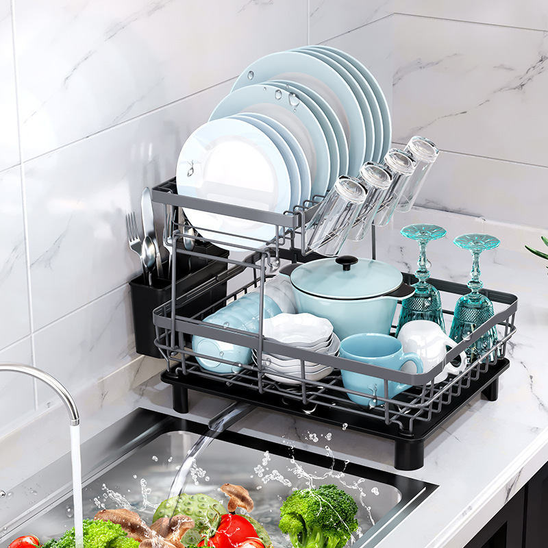 Kitchen Household Multifunctional Bowl and Dish Drainer Storage Organizer Shelf