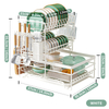 Cross-Border Multi-Functional Kitchen Anti-Rust Countertop Double Draining Bowl Dish Storage Racks