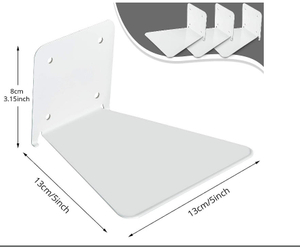 Metal Floating Bookshelf Modern White Wall Mount Shelves for Room Small Bookshelf with Minimalist Design