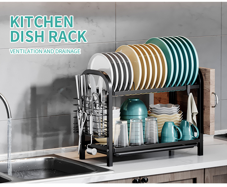 Kitchen Shelf Household Single Tier Desktop Dish Bowl Drainer Storage Rack