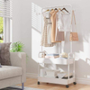 Metal Clothing Racks Freestanding Trolley Coat Rack With Wheels Garment Rack for Storage