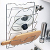 5-Layer Metal Kitchenware Wall-Mounted Pot Lid Storage Rack With Cutting Board Storage Rack
