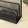 Desk Mail Organizer, Office Small Letter Sorter Desktop File Organizer Metal Mesh with 3 Vertical Upright Compartments