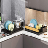 Crossing Standing Type Kitchen Dish Organizer Rack Chopsticks Sink Countertop Drainage Bowl Holder Easy